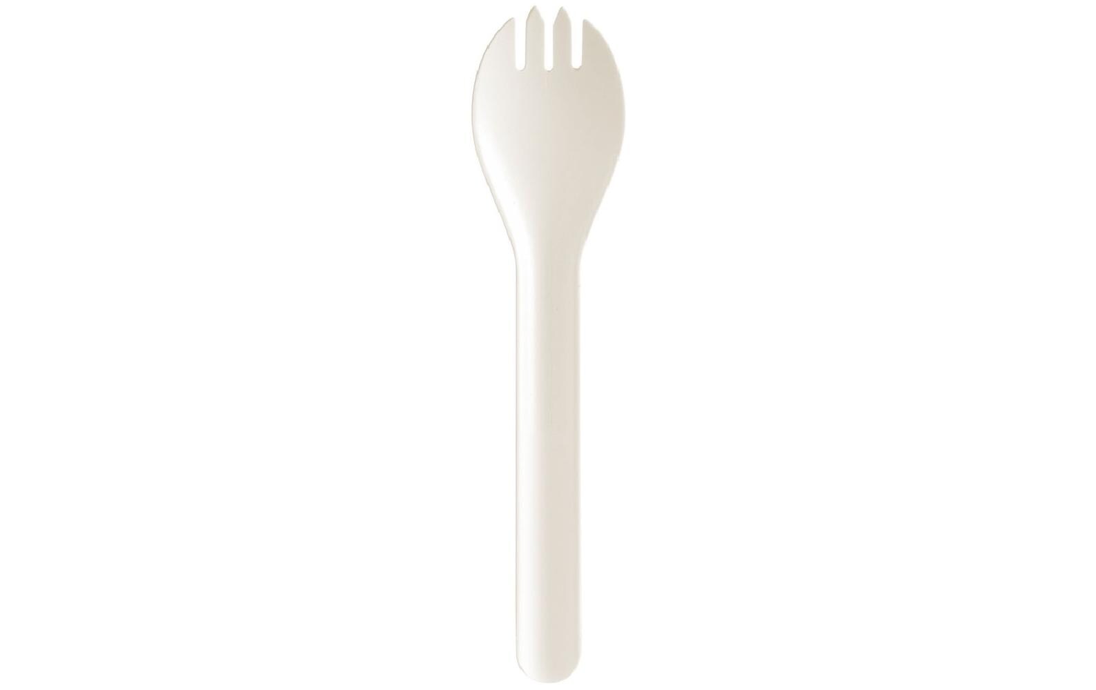Einweg-Göffel Pluma, 15 cm, Weiss, 100 StückGöffel aus Karton