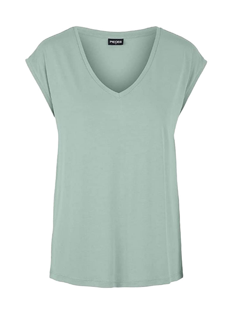 PIECES T-SHIRT BASIQUE KAMALA SILT GREEN