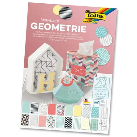 Folia Motivblock Geometrie, 20 Blatt, ca. 24 x 34 cm