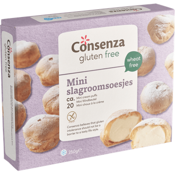 Consenza Gluten Free Mini Slagroomsoesjes 250 g