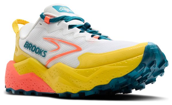 Chaussures Trail Brooks Caldera 8 Blanc/Jaune/Corail Femme