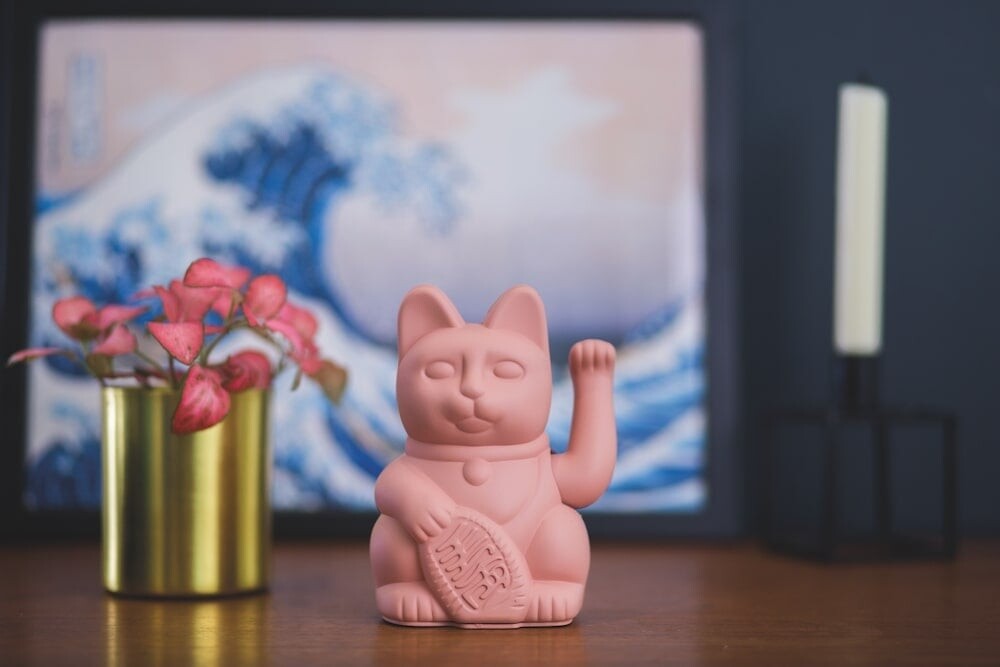Vinkekat - Lykkekat - Maneki-Neko - Donkey - Pink