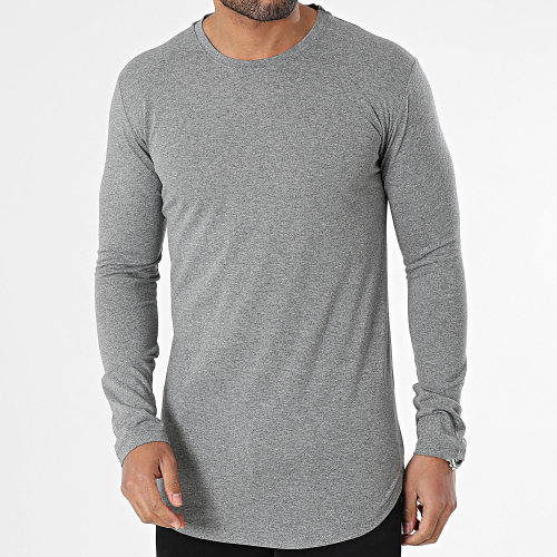 Tee Shirt Manches Longues Gris Chiné