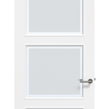 Arne & Bodil binnendeur ABD26 mat glas met blanke rand - wit afgelakt