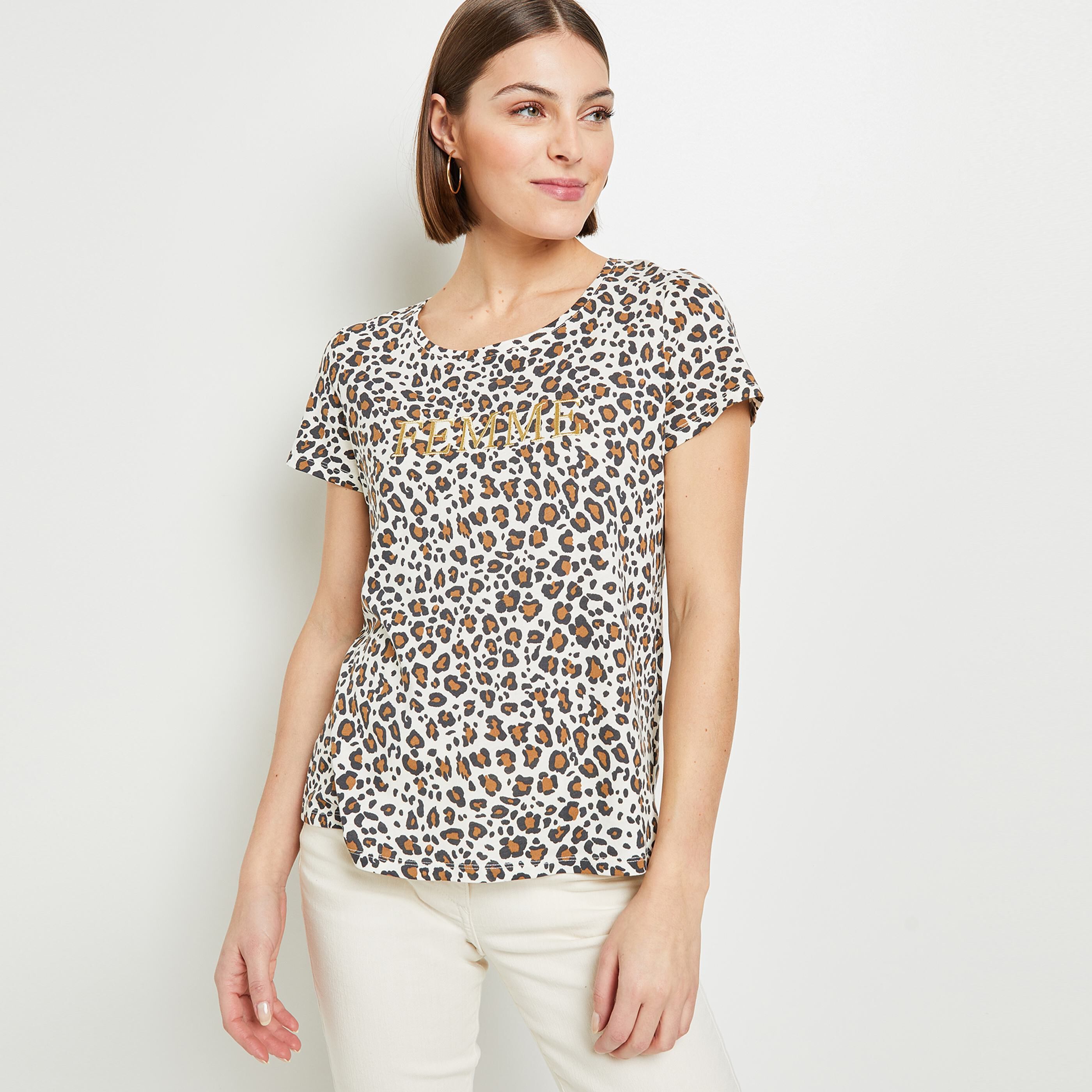 T-shirt imprimé femme - ECRU