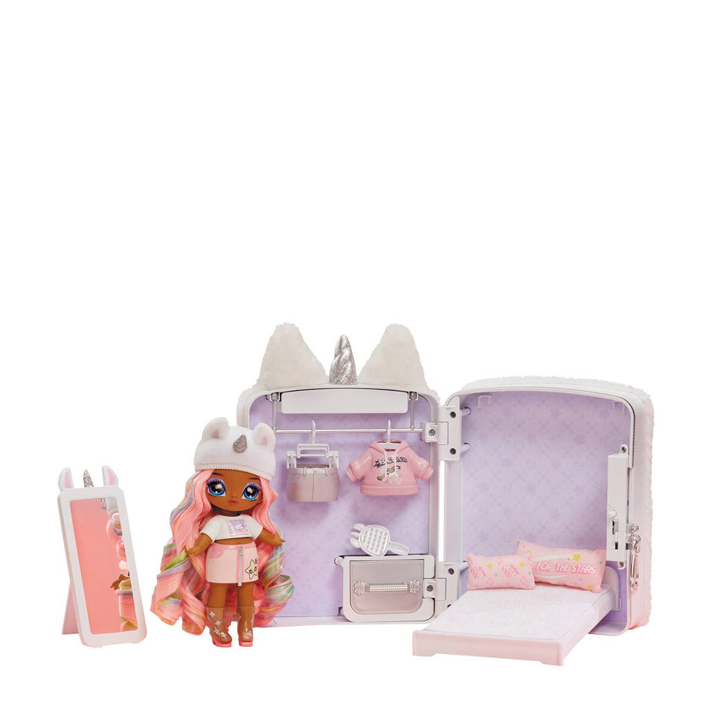 3-in-1 speelset met rugzak, slaapkamer en Whitney Sparkles met eenhoornthema