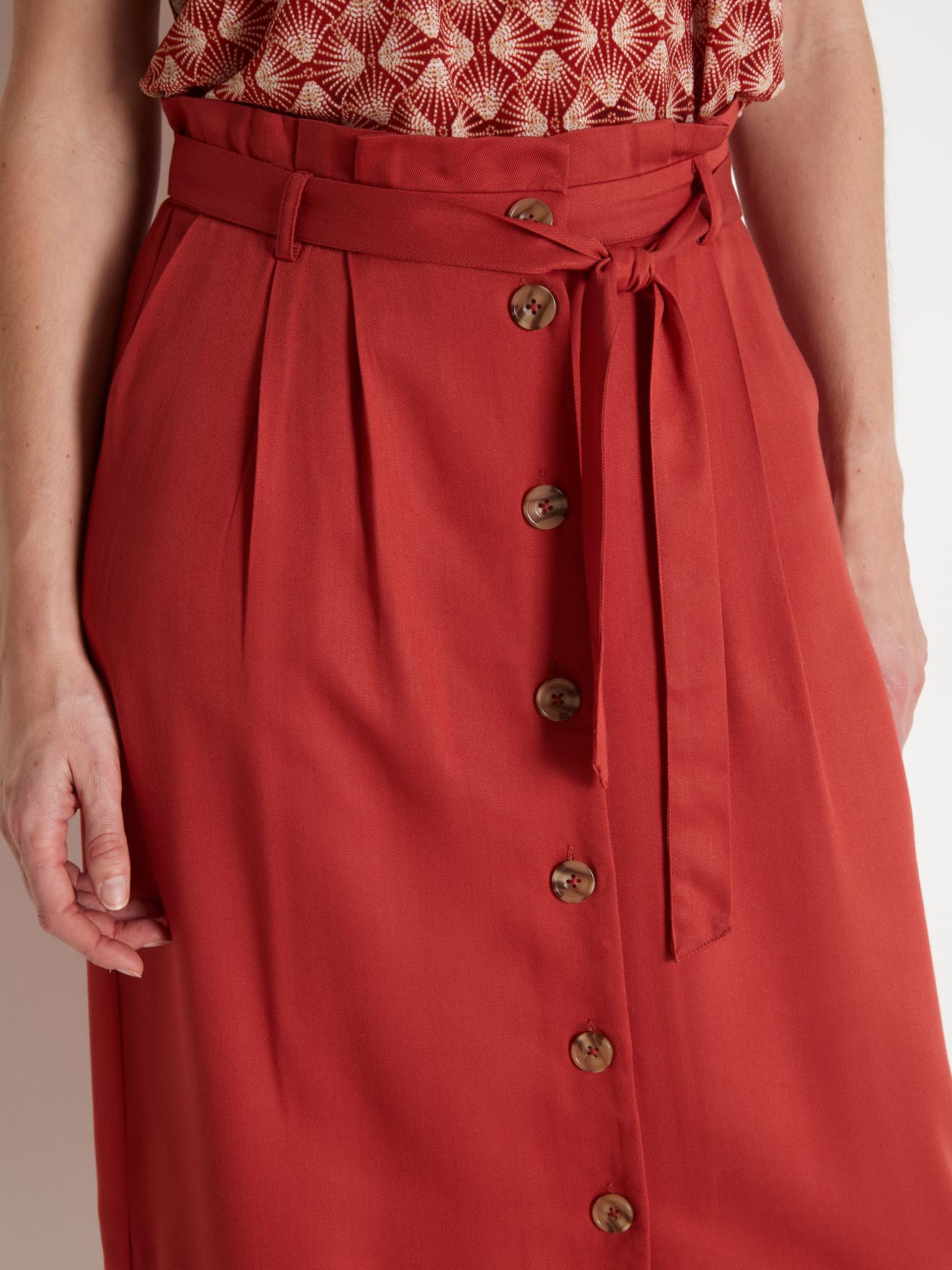 Jupe ceinture élastiquée fantaisie