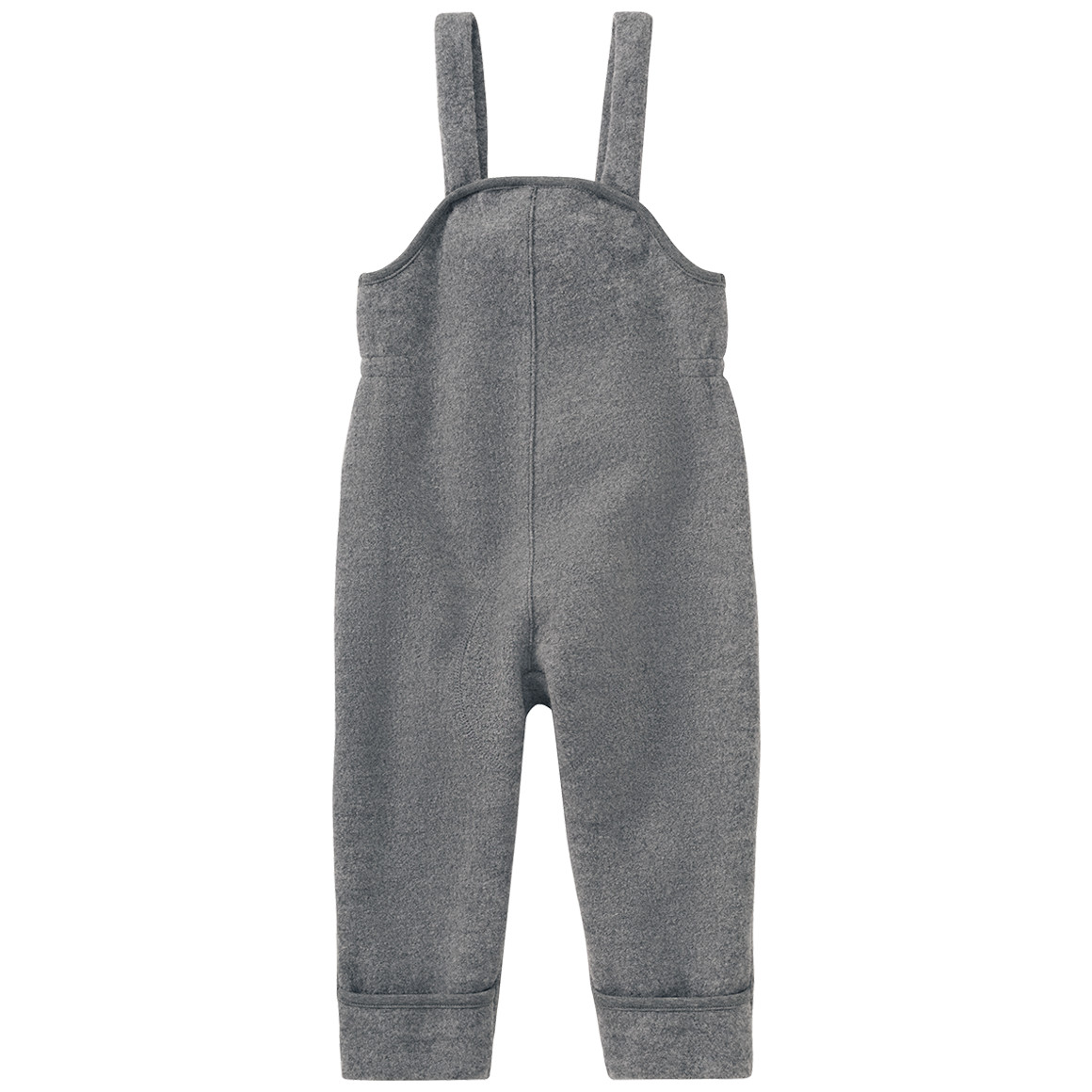 Topomini Pure Collection Baby Wollwalk-Latzhose mit Umschlagbündchen grau