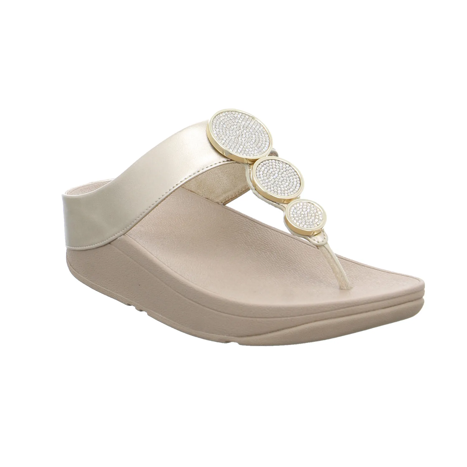 FITFLOP Zehentrenner-FlipFlop Beige Lederimitat