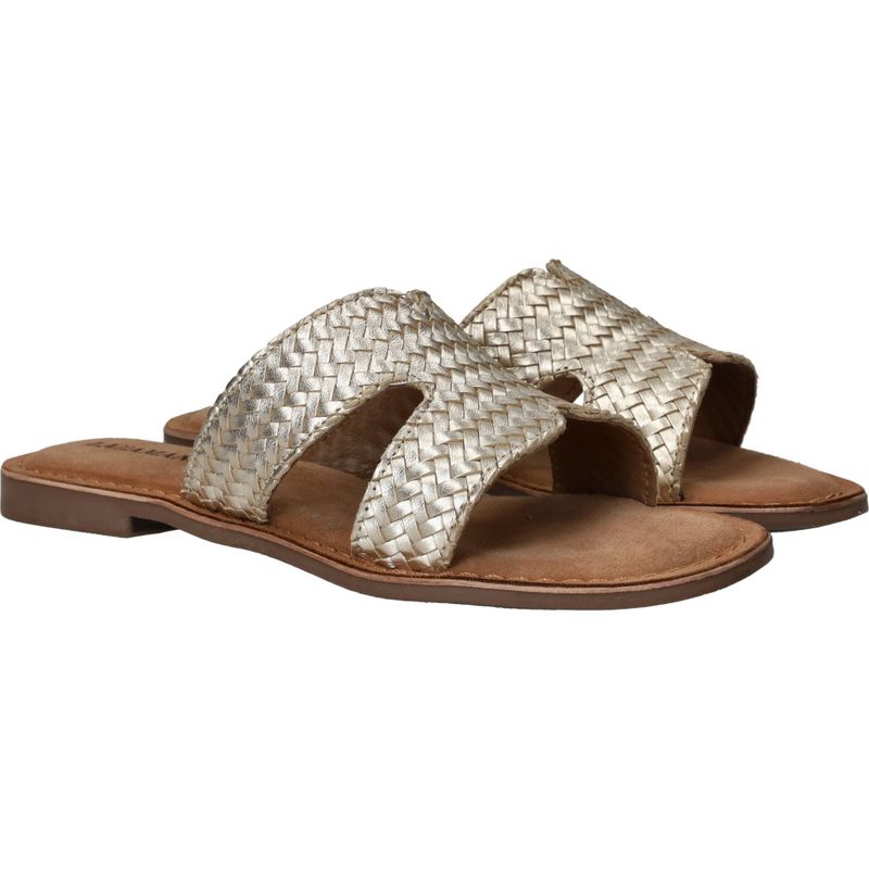 Lazamani Puck Woven Slippers Goud Dames
