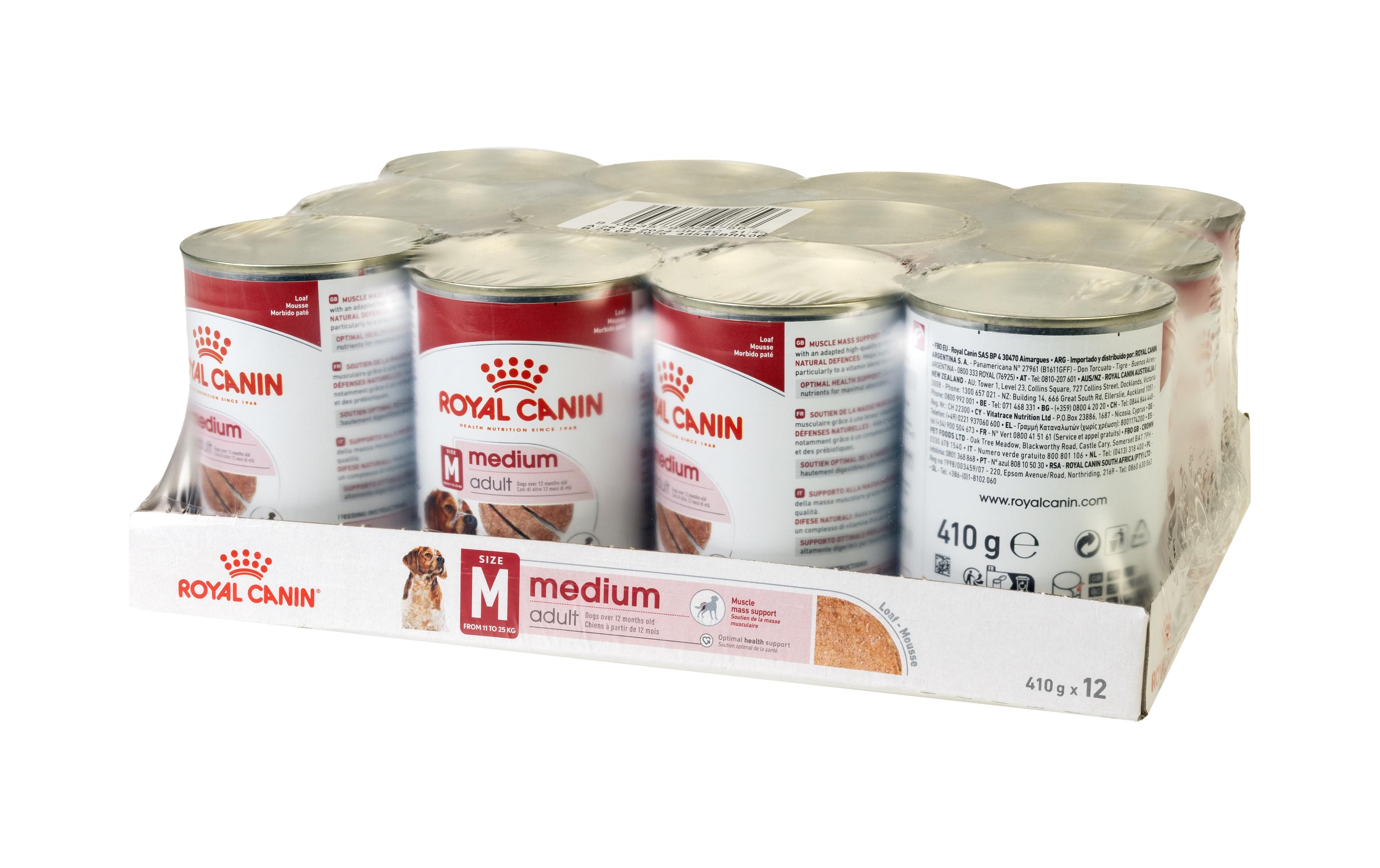 Nassfutter Medium Adult Mousse, 12 x 410 gAlleinfuttermittel für ausgewachsene Hunde