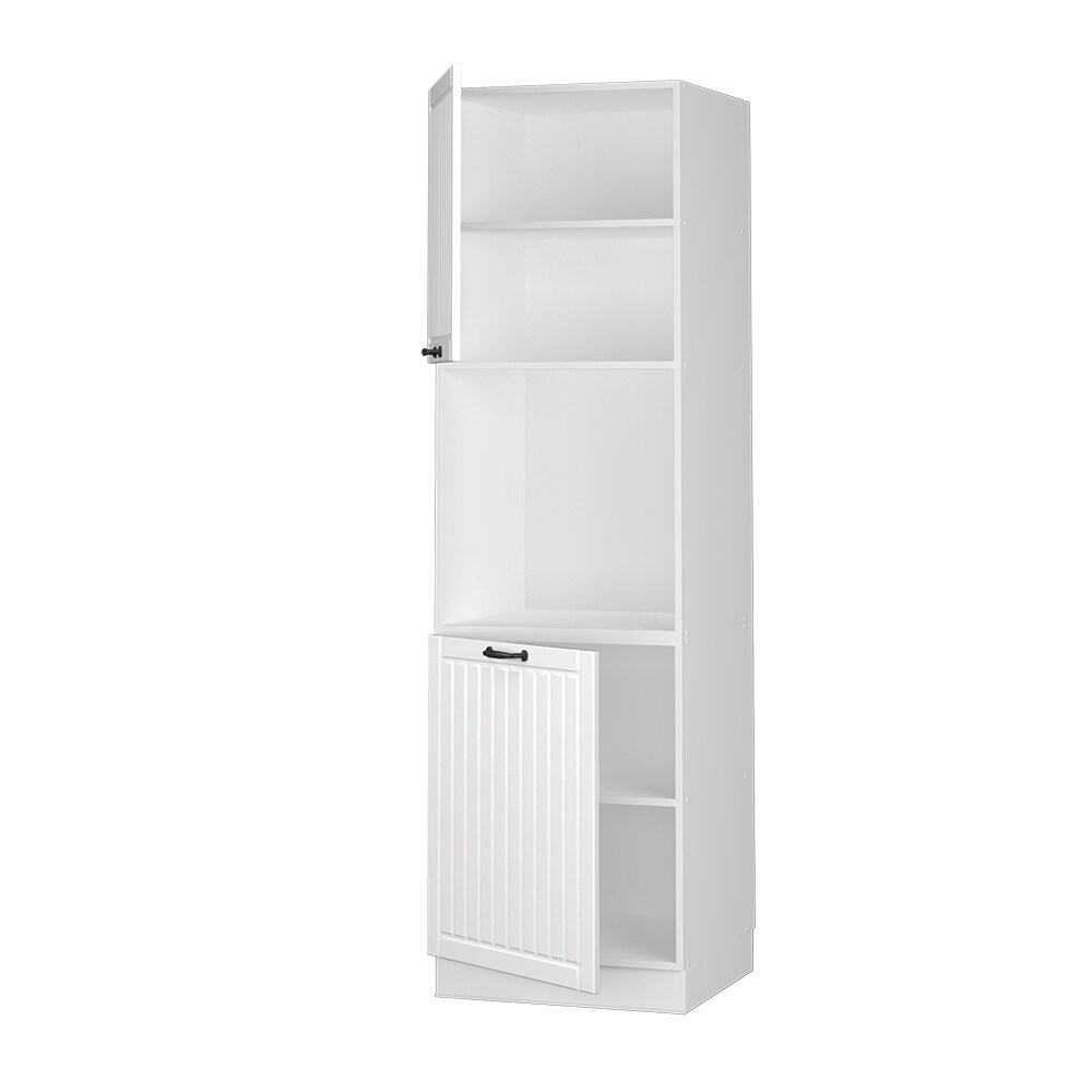 Vicco Herdumbauschrank Küchenschrank Küchenmöbel Fame-Line Landhaus Weiß 60 cm Küche Einbauküche Blende Herdschrank Hochschrank Küchenzeile Drehtür Einlegeboden