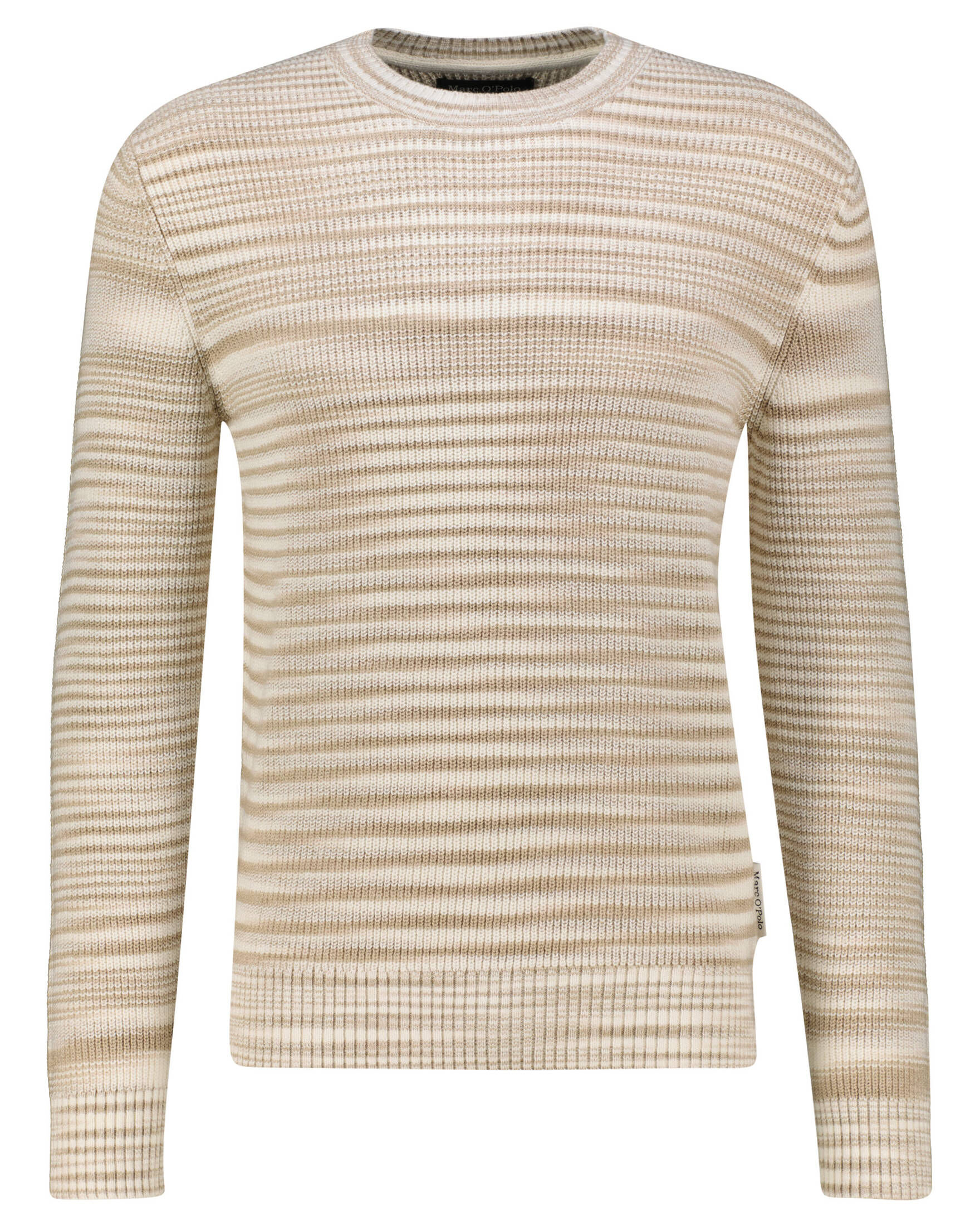 Marc O'Polo| Herren Strickpullover mit unregelmäßigen Bi-Color-Streifen Regular Fit