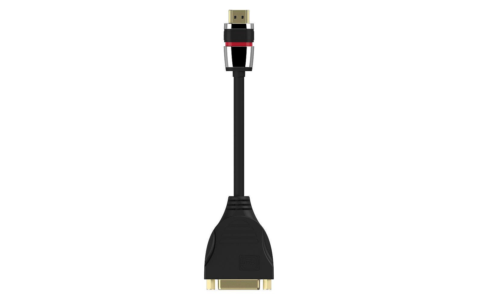Adapter HDMI Stecker – DVI BuchseZertifizierter 2K High Speed HDMI / DVI Portsaver Adapter
