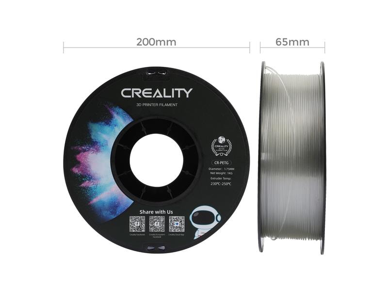 Creality Filament PETG, Transparent, 1.75 mm, 1 kg PETG 3D Drucker Filament