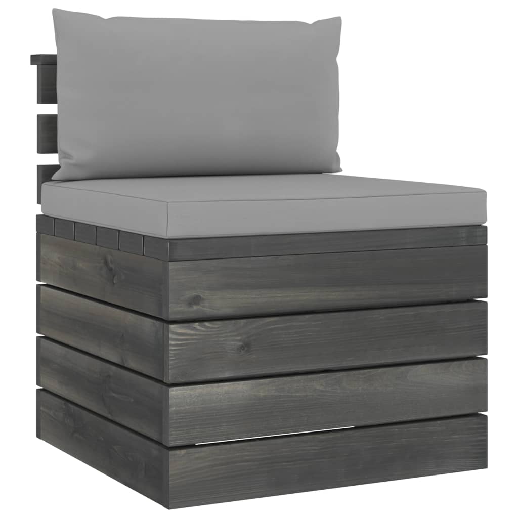 Salon de jardin palette meuble d'extérieur ensemble de mobilier 7 pièces avec coussins bois de pin massif