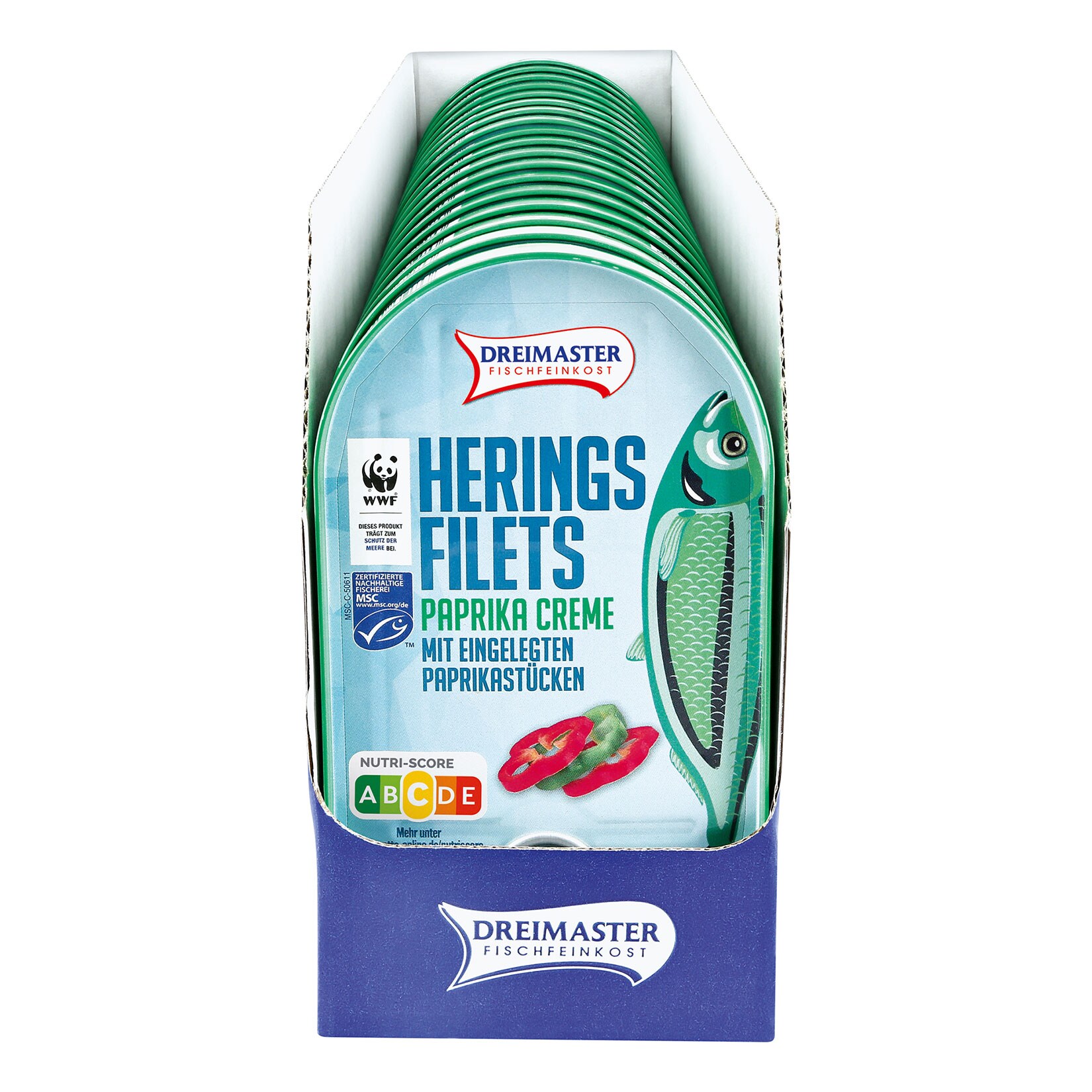 Dreimaster Heringsfilet in Paprikacreme 200 g, 18er Pack