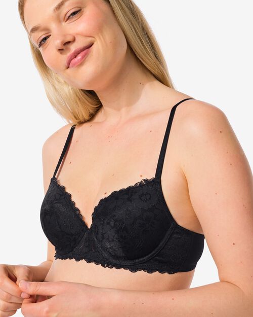 soutien-gorge préformé en dentelle avec armatures noir
