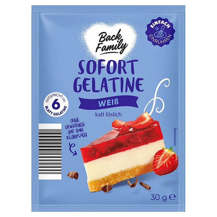 BACK FAMILY Gelatine 30 g, Sofortgelatine
