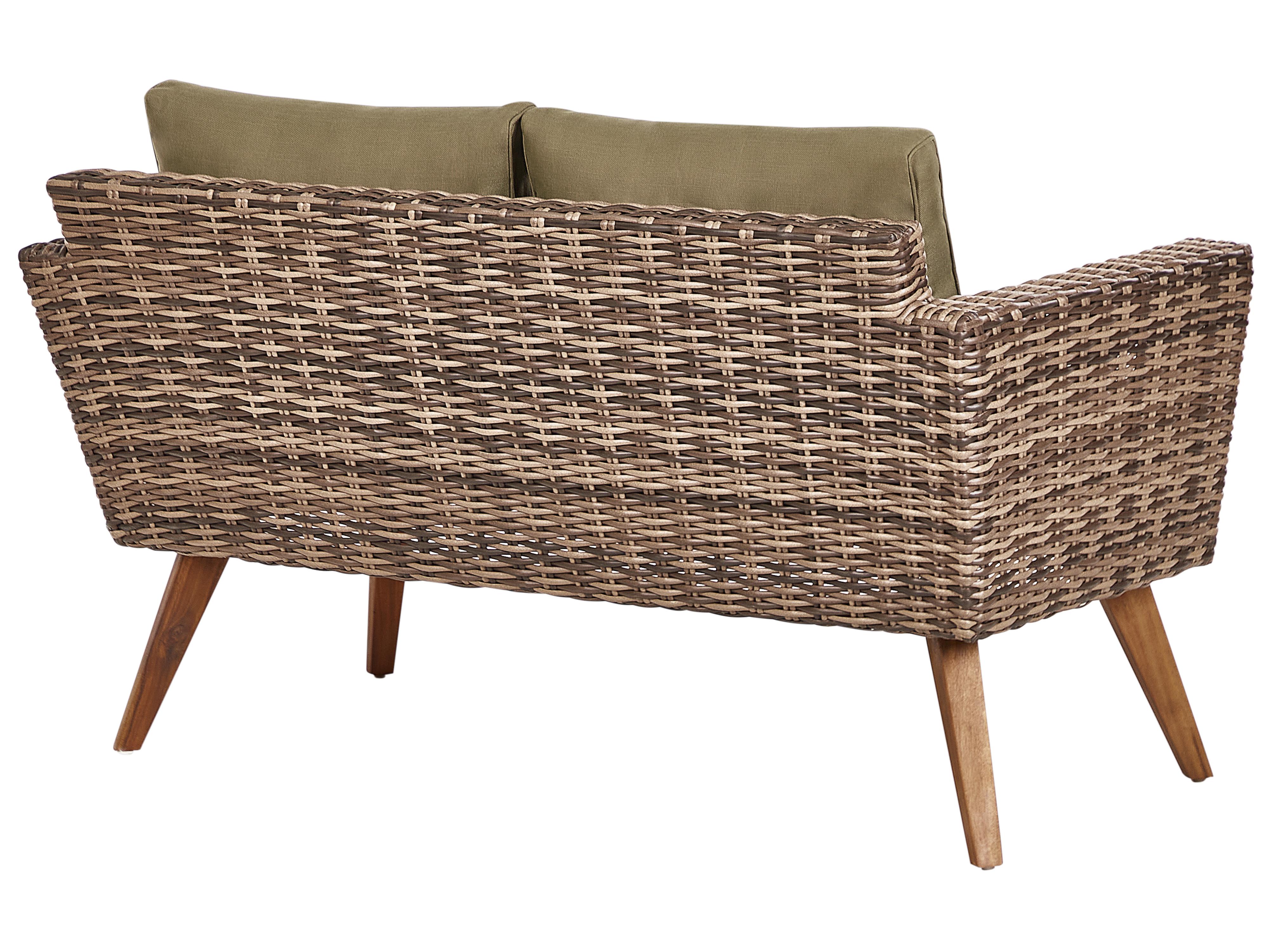 Loungeset met tafel 4-zits VITTORIA PE rotan Olijfgroen