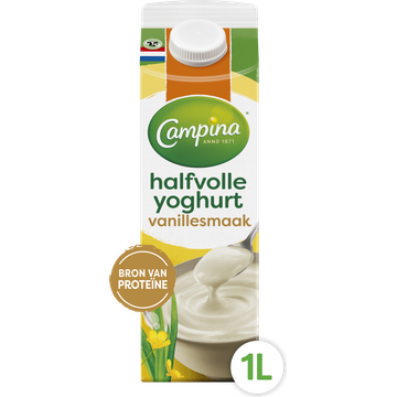 Campina Halfvolle Yoghurt Vanillesmaak 1 L