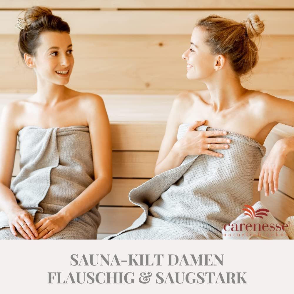 Carenesse Sauna-Kilt Damen 80x140 cm  grau
