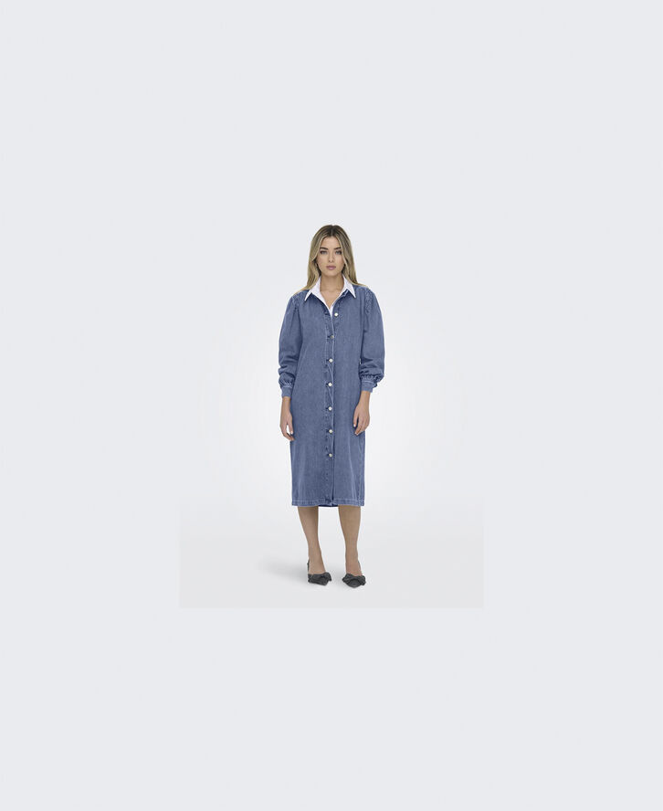 ONLY ONLBEATE L/S MIDI DRESS DNM Blå