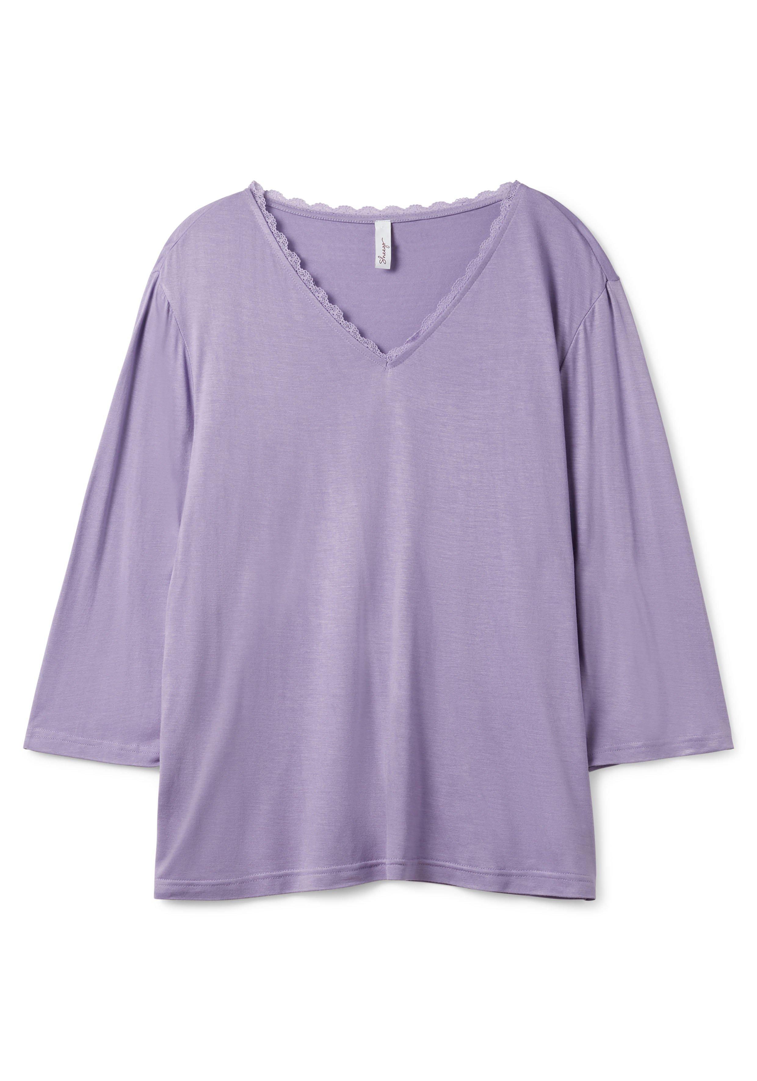 Shirt mit 3/4-Arm und Spitze am Ausschnitt