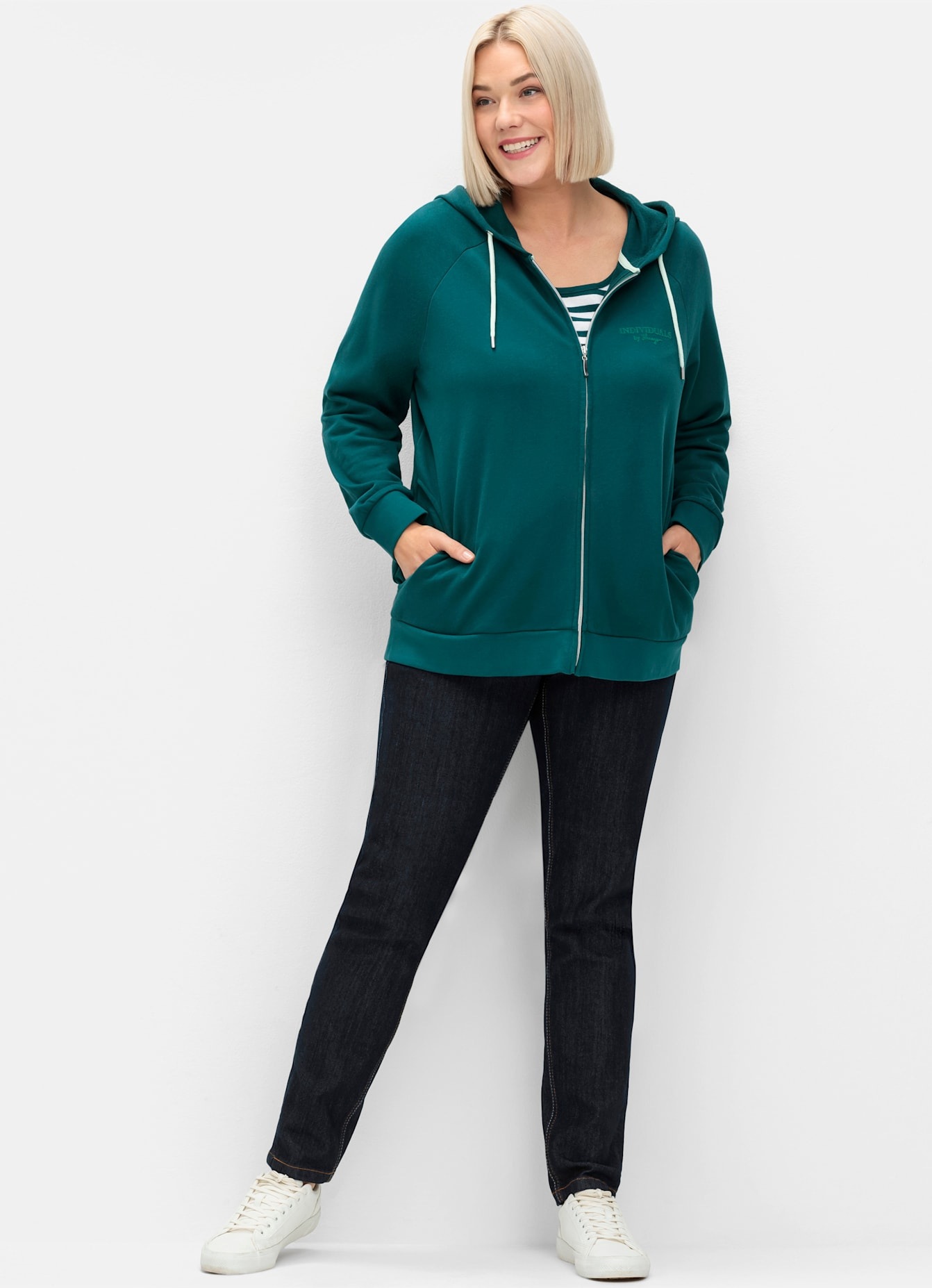 Sheego Shirtjacke »Kapuzensweatjacke«, 1 Stk.