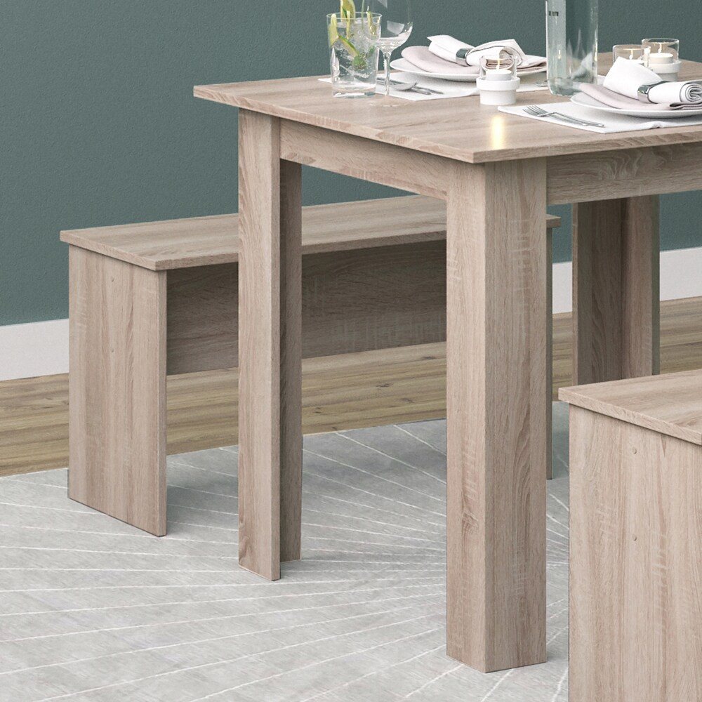 Vicco Tischgruppe Sitzgruppe Esszimmer Sentio Esstisch Sitzbank Sonoma 80 cm