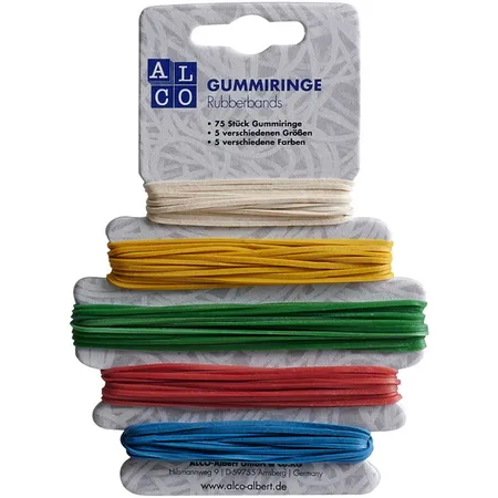 Alco Gummiringe, Naturkautschuk, sortiert, 75 Stück