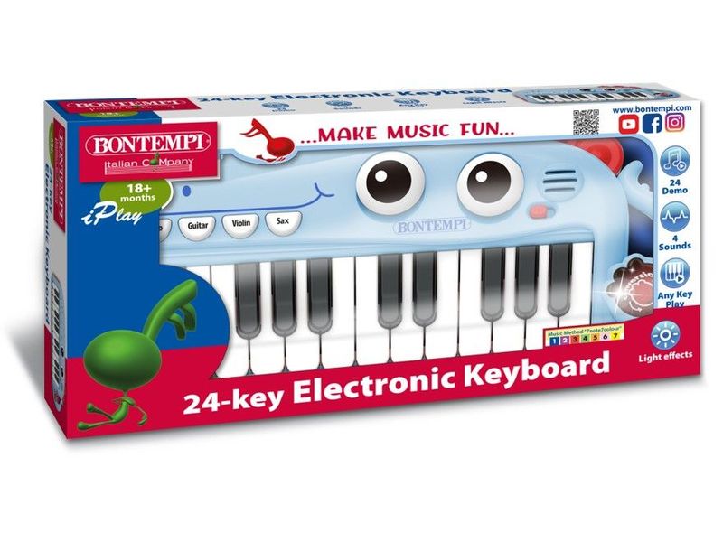 Bontempi Musikinstrument Elektronik-Keyboard blau 24 Tasten Musikalisches Spielzeug