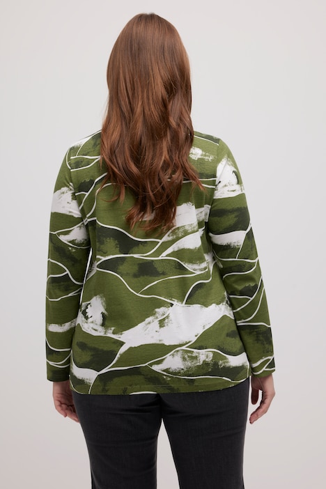 Shirt, Landschaft, Herzausschnitt, Langarm, Biobaumwolle