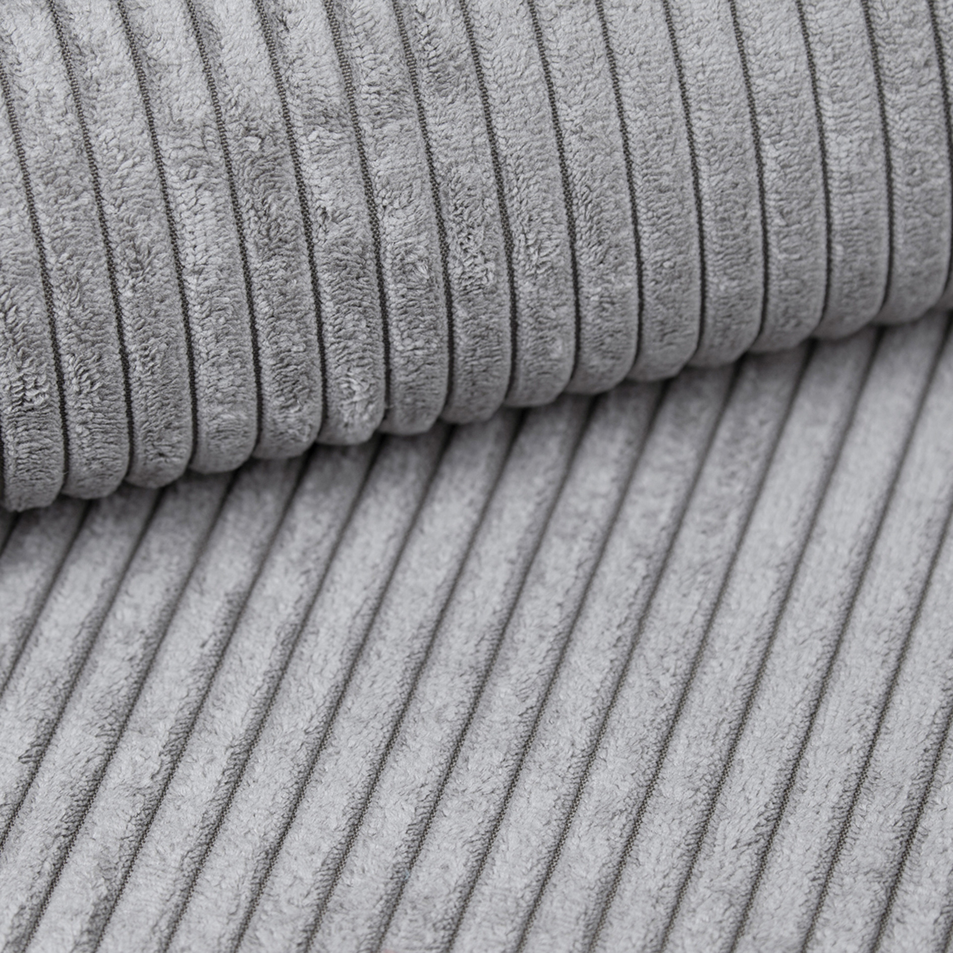 Big Sofa - silber - Cordstoff - mit Kissen
