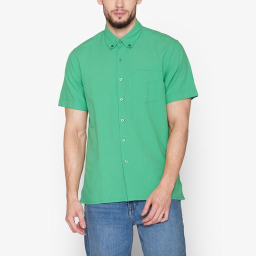 Signal Solid Seersucker Skjorte, Bottle Green, 3XL