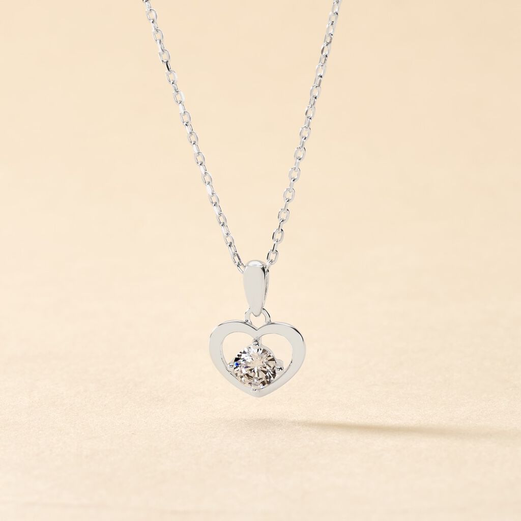 Collier Nalan Argent Blanc Oxyde De Zirconium