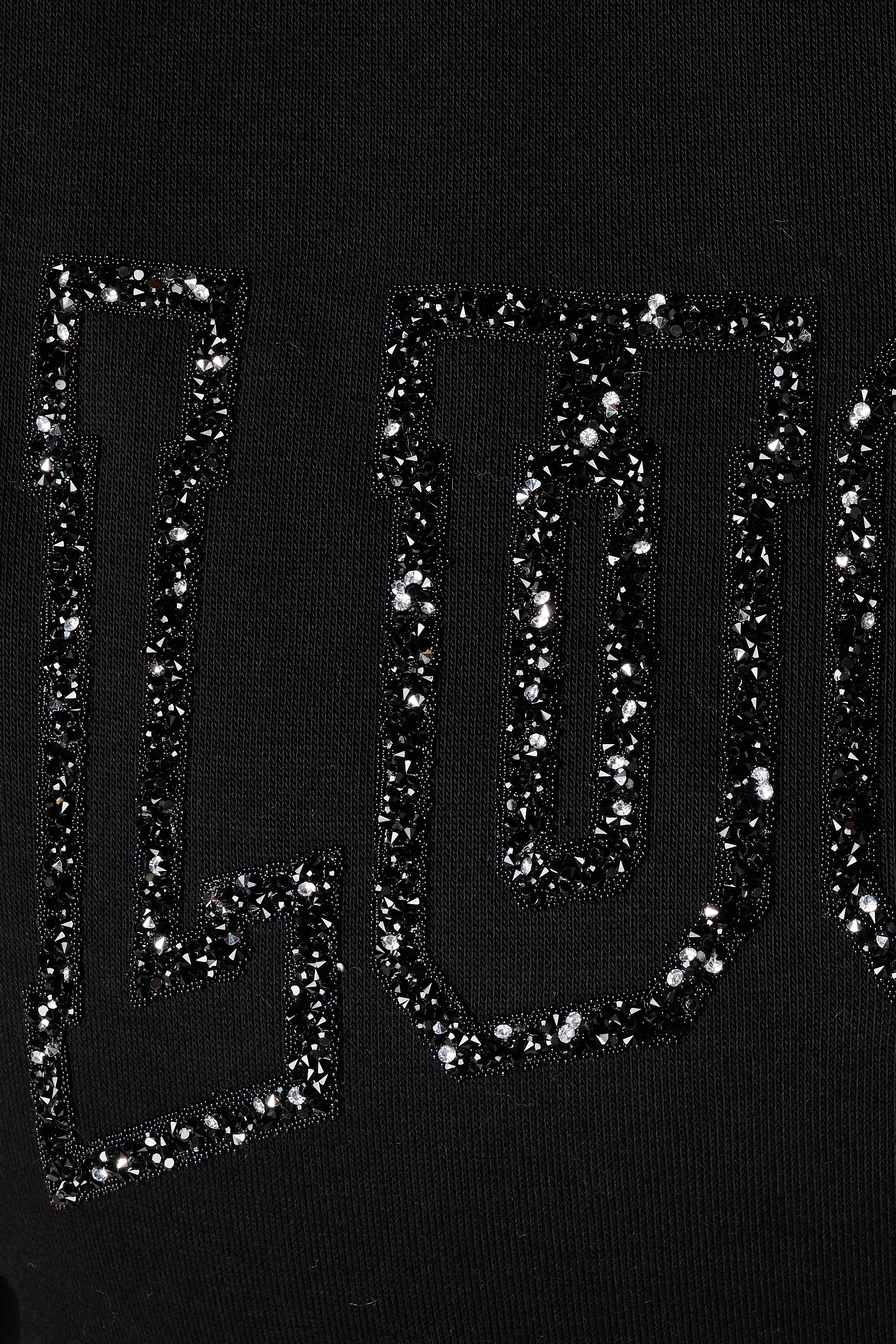 Sweater met glitter tekst Zwart