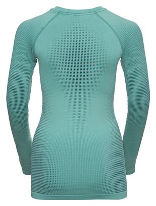 Maillot Manches Longues Odlo Performance Warm Eco Bleu Femme