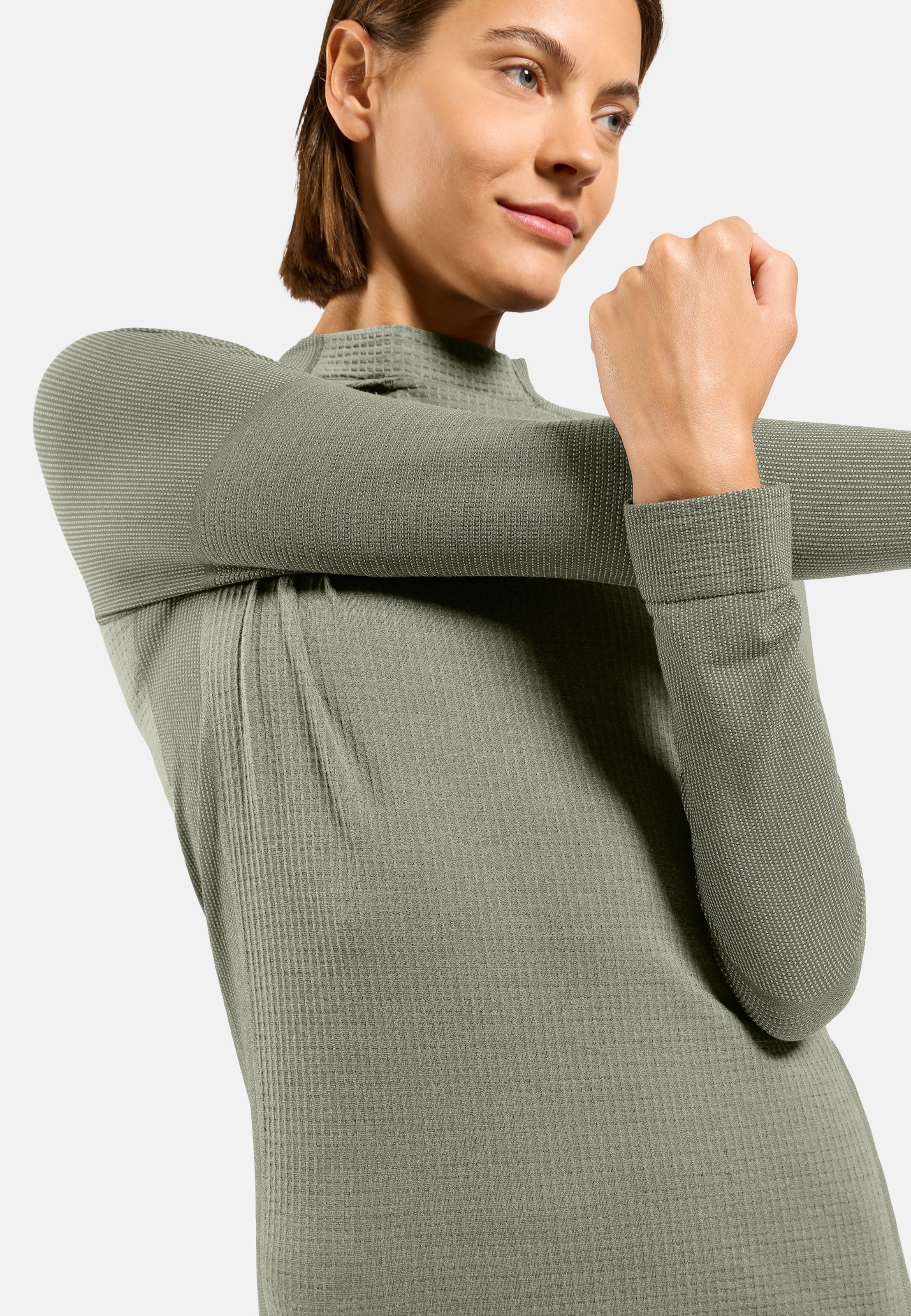 Seamless Performance Wool Funktionsshirt mit Rundhalsausschnitt in shadow