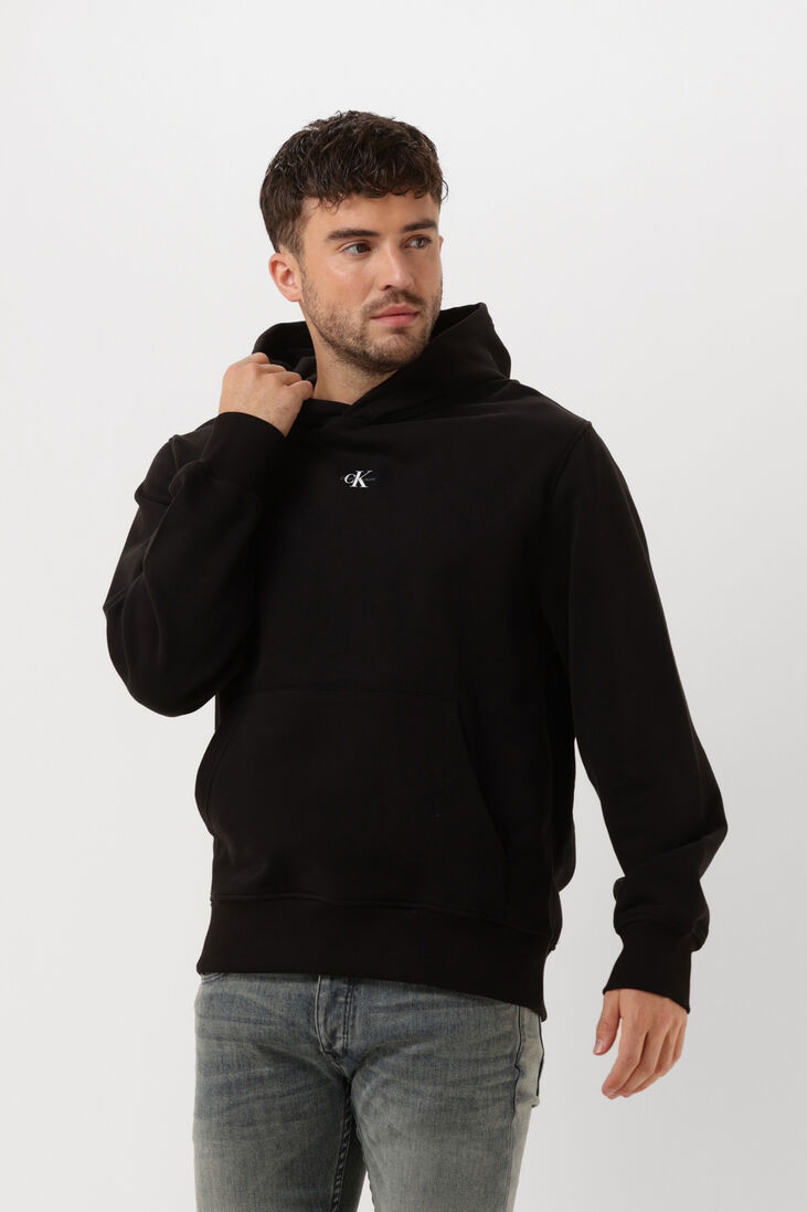 CALVIN KLEIN zwarte calvin klein sweater micro monologo hoodie