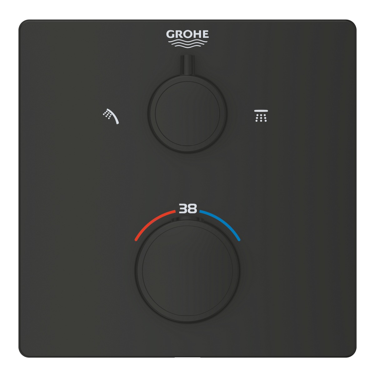 Grohe Grohtherm Convent Concealed afbouwdeel voor inbouw douchekraan zwart mat