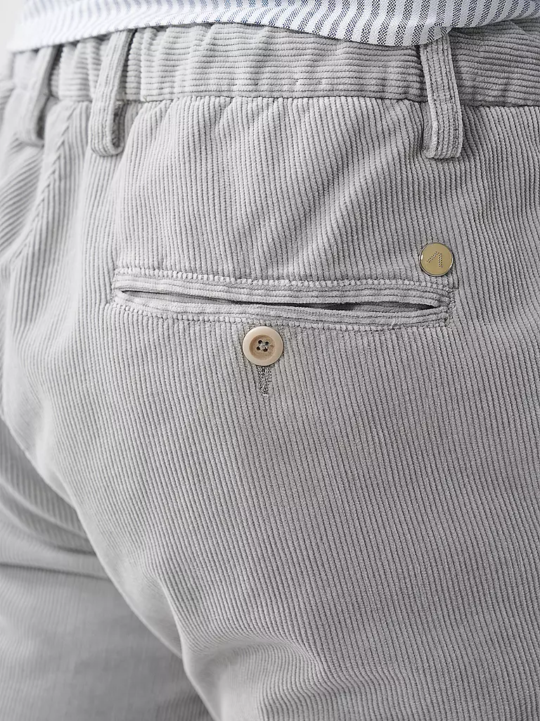 ALBERTO Cordhose Slim Fit hellgrau