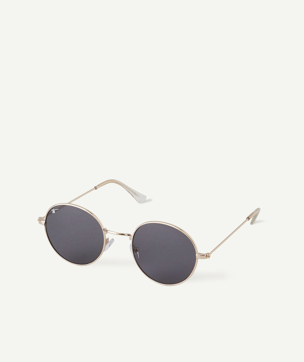 LA PAIRE DE LUNETTES MÉTAL COULEUR DORÉE FORME RONDE