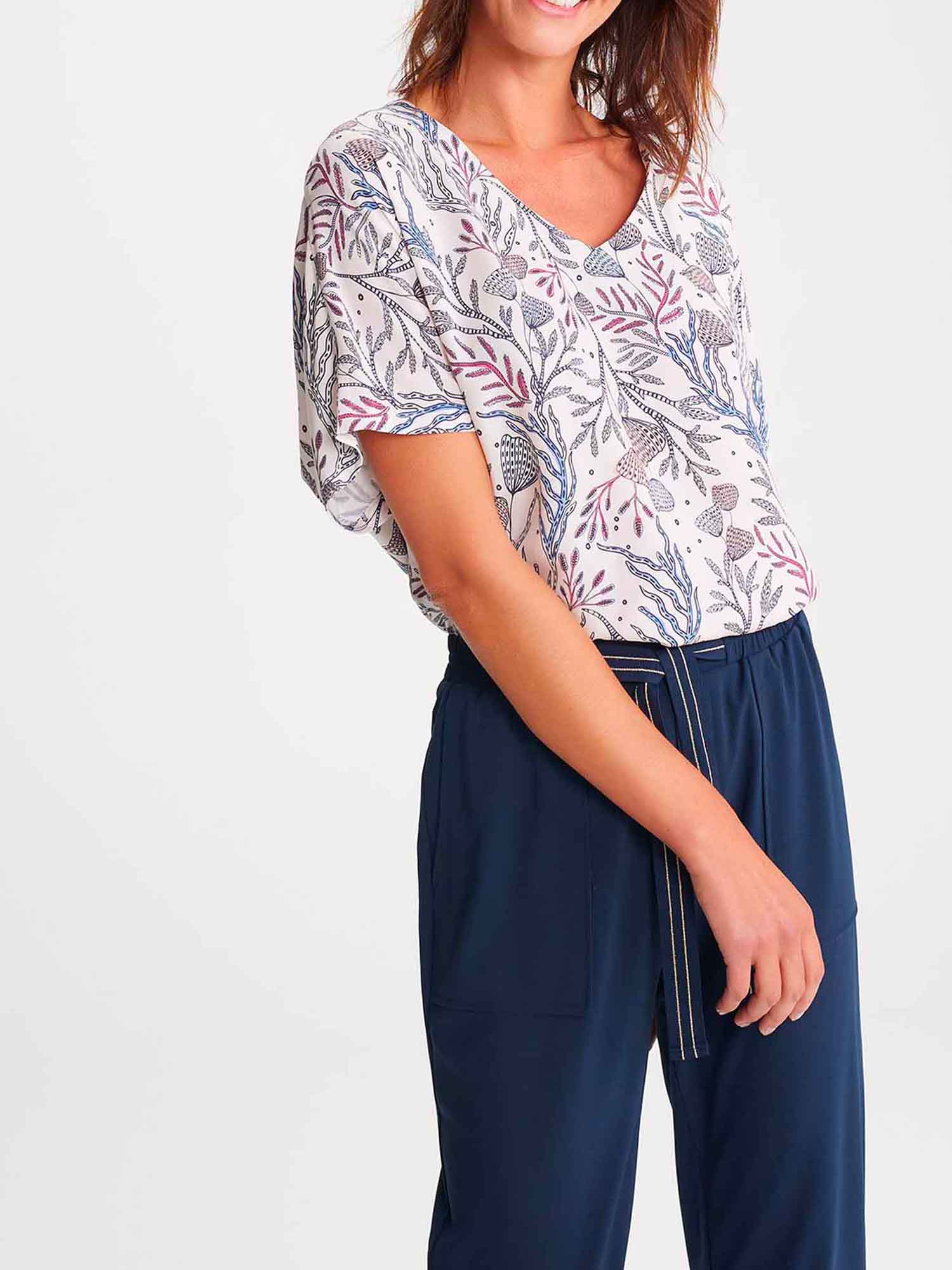 Blouse Femme A Motif Rose Pale