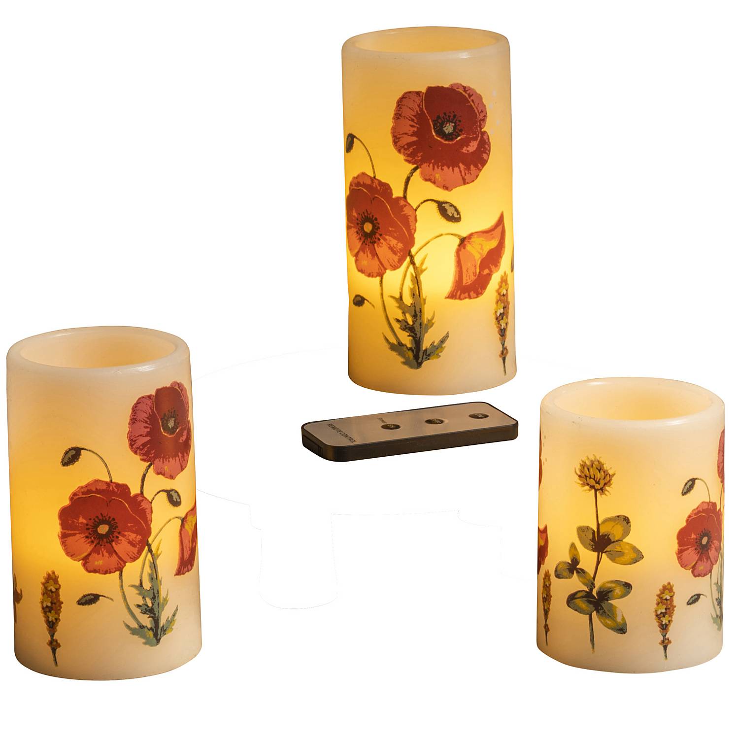 LED-Wachskerzen-Set 3-teilig