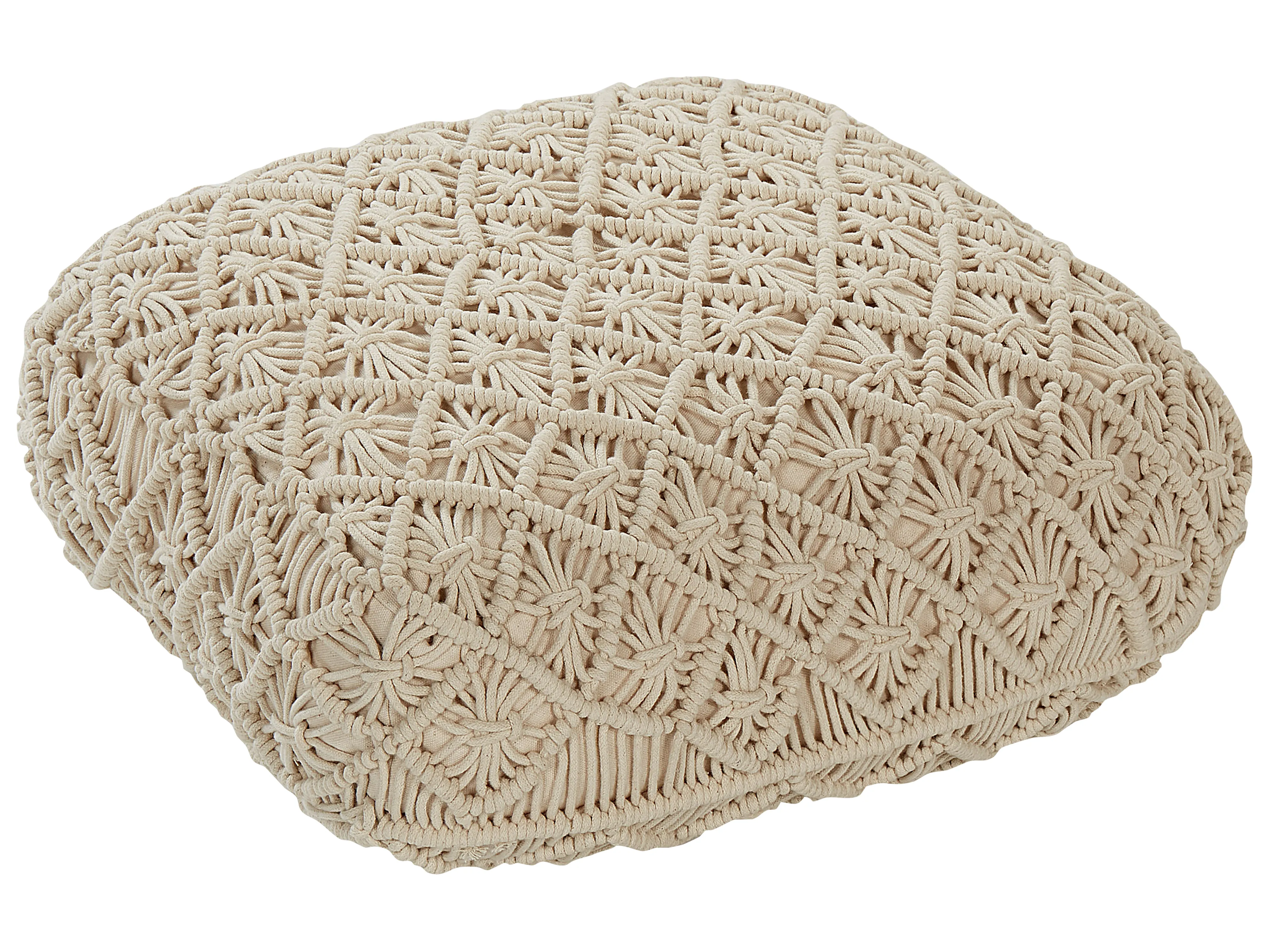 Poef Macramé BERRECHID Katoen Beige