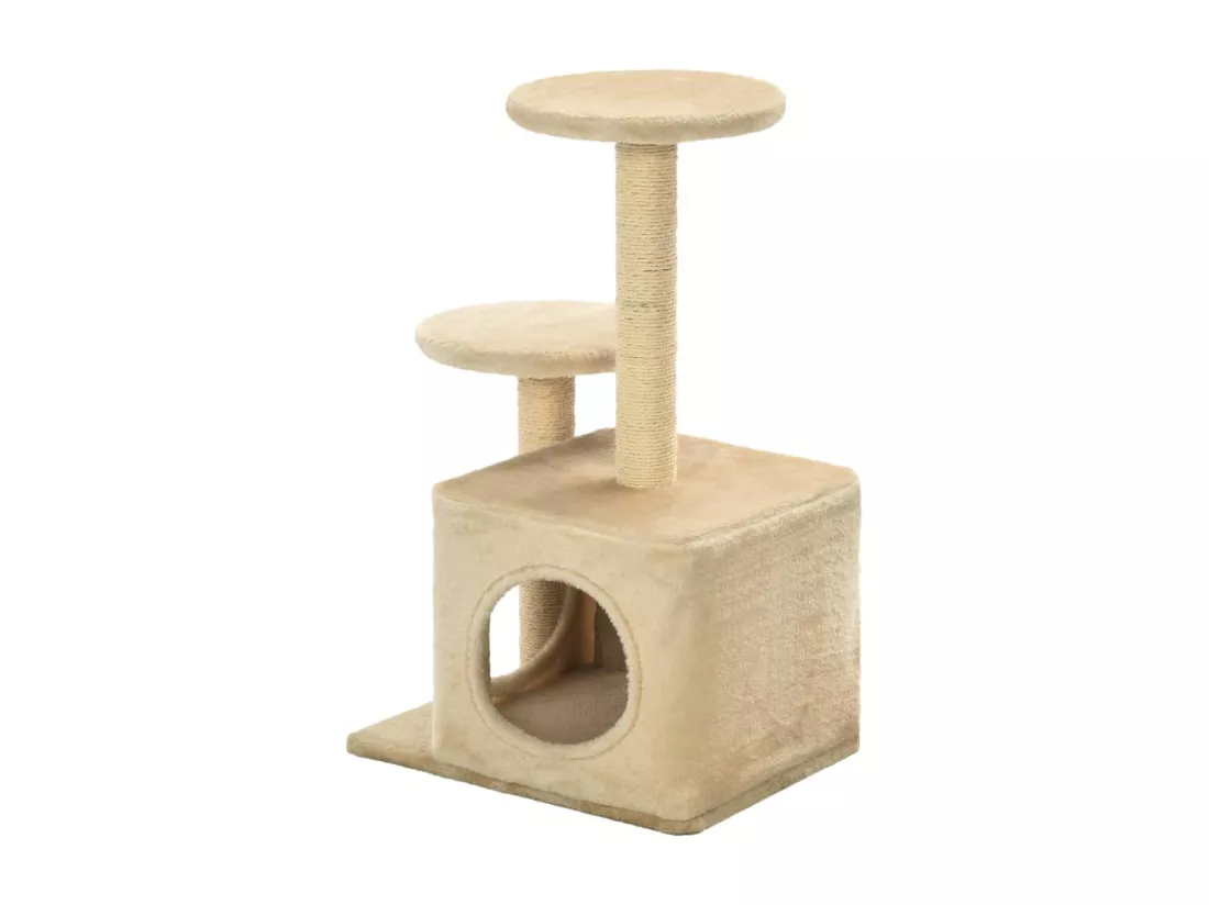 Arbre à chat avec griffoir en sisal 60 cm Beige