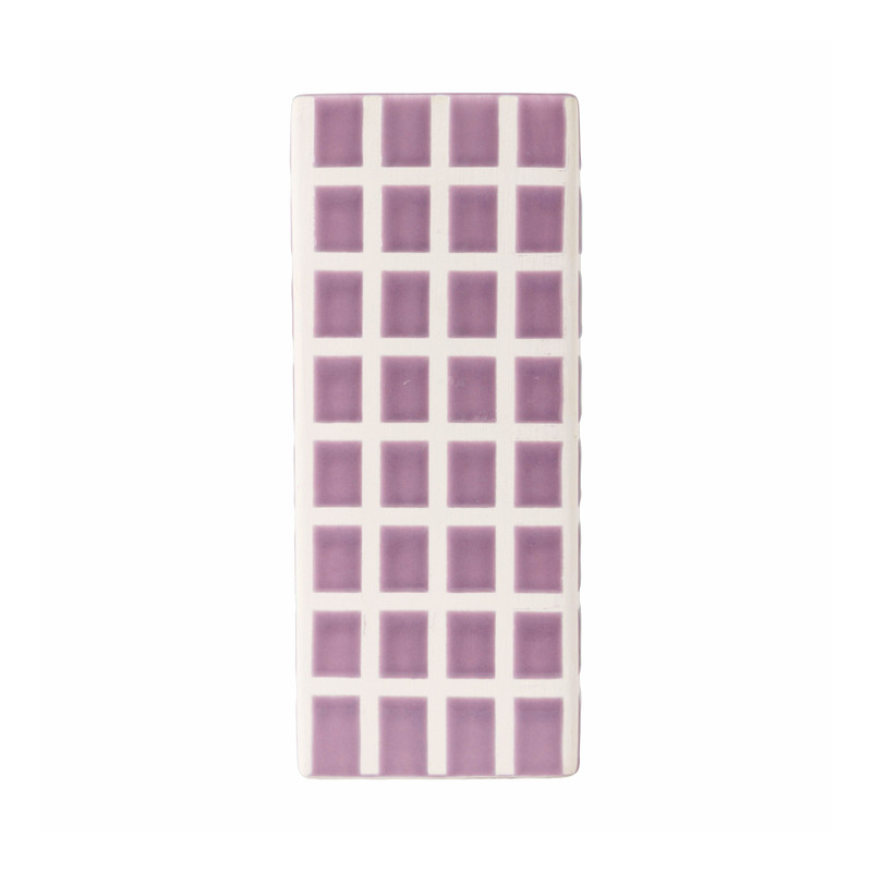 Vaas tegel groot - paars - 20x8x8 cm