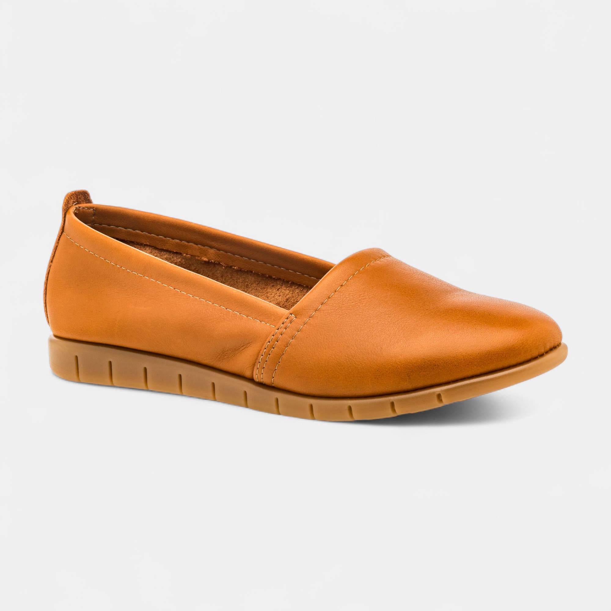 Mocassins Femme en cuir cognac