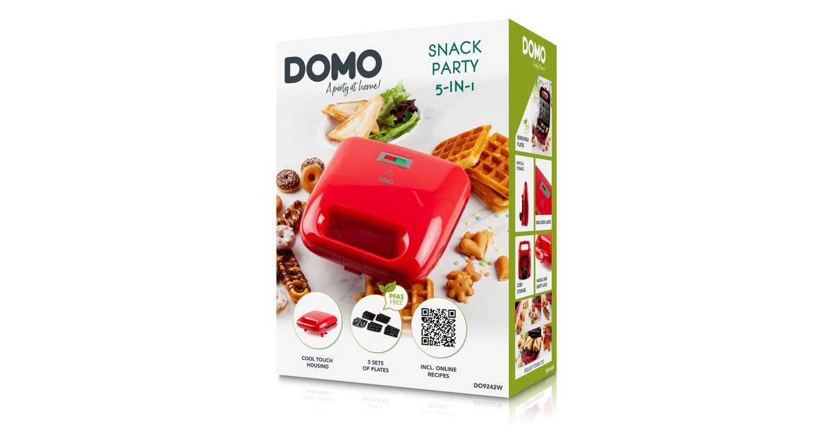 DomoSnack Party 5-in-1 snackmaker  (Rood)